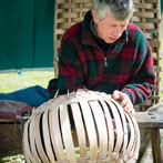 Owen Jones making an oak swill at Hatfield Living Crafts fair 2017